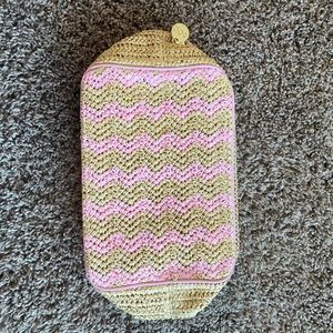 Stoney Clover lane woven pink pouch